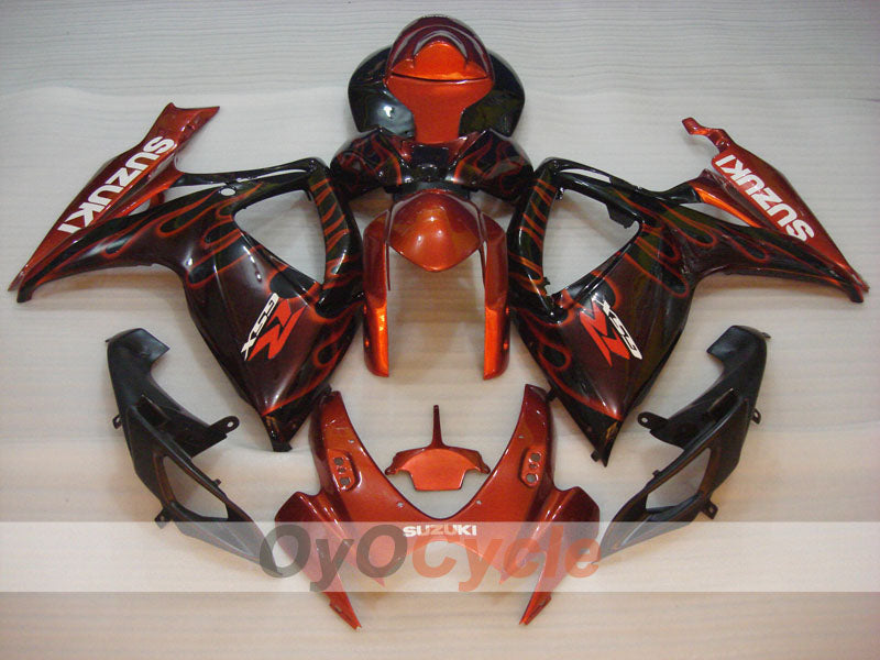 Kit de carenado por inyección para GSX R600 06-07 - Naranja, Negro - Llama #OYO87901497