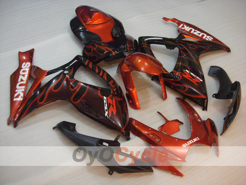 Kit de carenado por inyección para GSX R600 06-07 - Naranja, Negro - Llama #OYO87901497