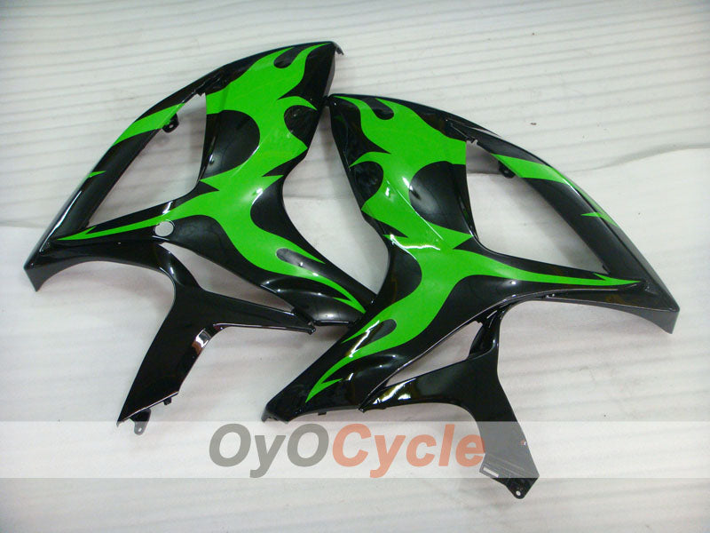 Kit de carenado por inyección para GSX R750 06-07 - Verde, Negro - Llama #OYO87901293