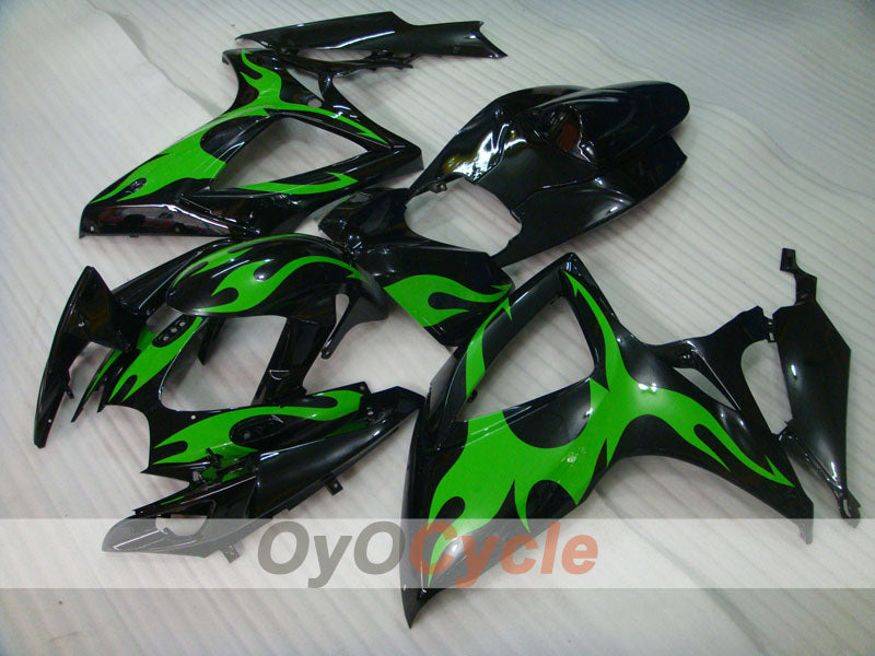 Kit de carenado por inyección para GSX R600 06-07 - Verde, Negro - Llama #OYO87901500 Imagen principal del producto