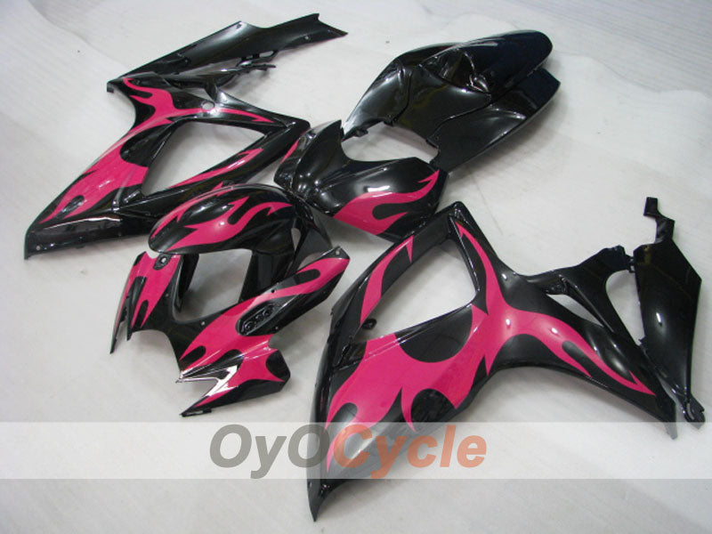 Kit de carenado por inyección para GSX R600 06-07 - Rojo, Negro - Llama #OYO87901503