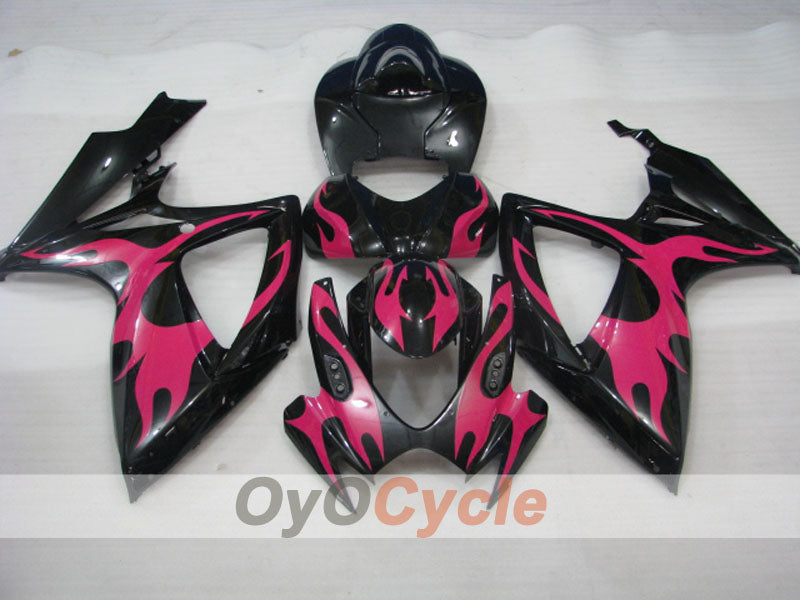 Kit de carenado por inyección para GSX R600 06-07 - Rojo, Negro - Llama #OYO87901503