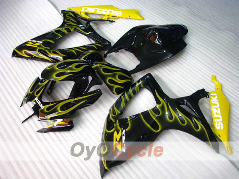 Kit de carenado por inyección para GSX R600 06-07 - Amarillo, Negro - Llama #OYO87901504
