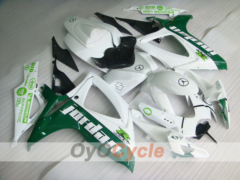 Kit de carenado por inyección para GSX R600 06-07 - Verde, Blanco - Jordan #OYO87901508