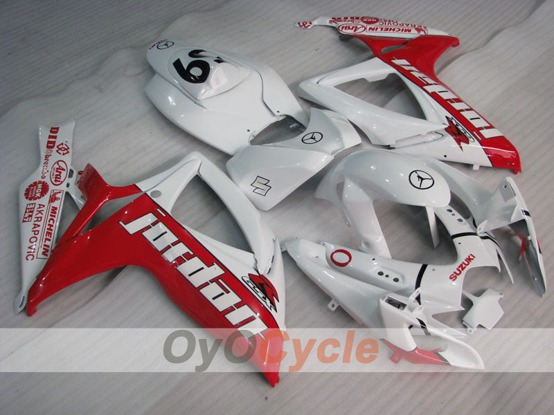 Kit de carenado de inyección para GSX R600 06-07 - Rojo, Blanco - Jordan #OYO87901510 Imagen principal del producto