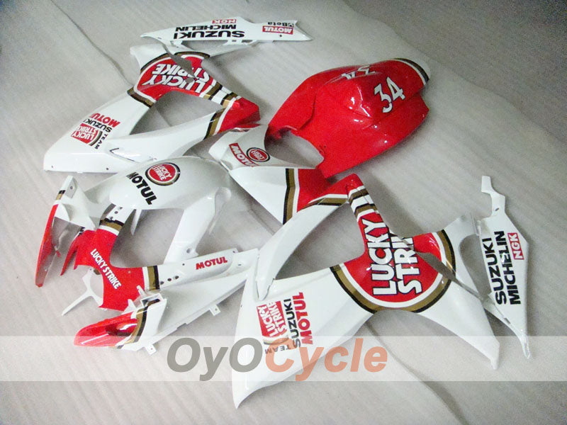 Kit de carenado por inyección para GSX R600 06-07 - Rojo, Blanco - Lucky Strike, MICHELIN, MOTUL #OYO87901513