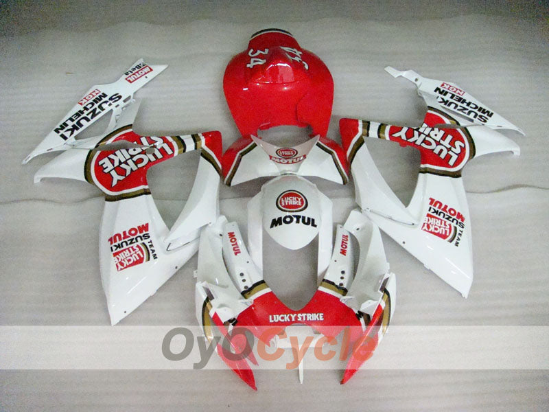 Kit de carenado por inyección para GSX R600 06-07 - Rojo, Blanco - Lucky Strike, MICHELIN, MOTUL #OYO87901513