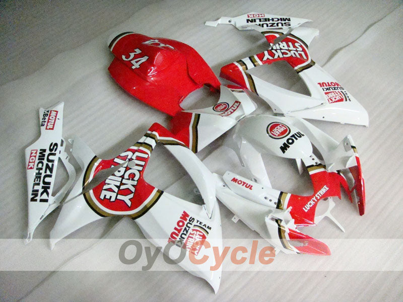 Kit de carenado por inyección para GSX R600 06-07 - Rojo, Blanco - Lucky Strike, MICHELIN, MOTUL #OYO87901513