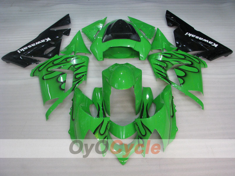 Kit de carenado por inyección para NINJA ZX-10R 04-05 - Verde, Negro - Llama #OYO87901536 Imagen secundaria del producto