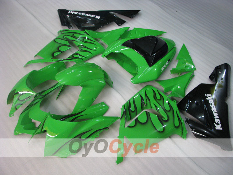 Kit de carenado por inyección para NINJA ZX-10R 04-05 - Verde, Negro - Llama #OYO87901536 Imagen principal del producto