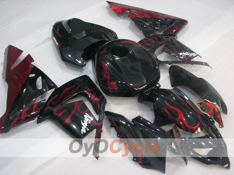 Kit de carenado por inyección para NINJA ZX-10R 04-05 - Rojo, Negro - Llama #OYO87901540 Imagen principal del producto