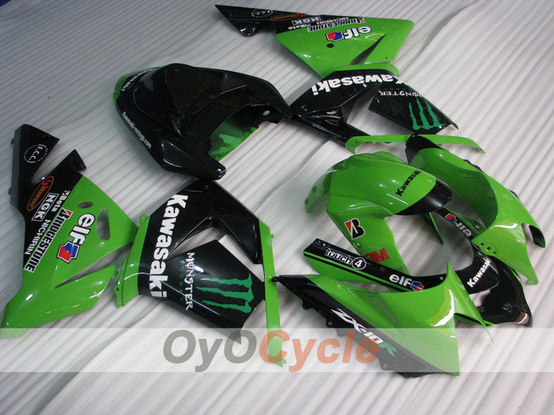 Kit de carenado por inyección para NINJA ZX-10R 04-05 - Verde, Negro - Monster #OYO87901545 Imagen principal del producto