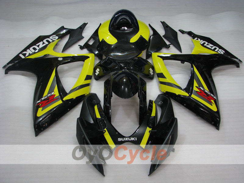 Kit de carenado por inyección para GSX R600 06-07 - Amarillo, Negro - Estilo de fábrica #OYO87901556