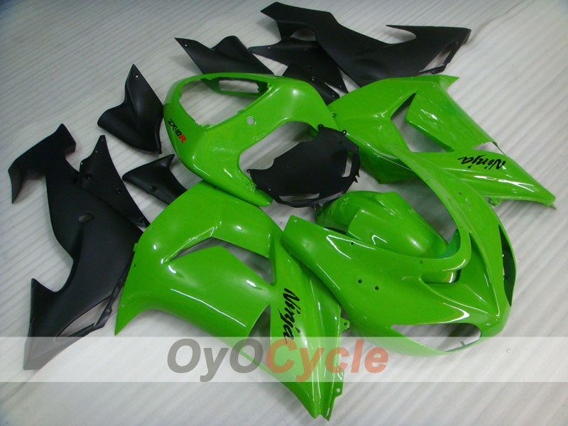 Kit de carenado por inyección para NINJA ZX-10R 06-07 - Verde, Negro - Estilo de fábrica #OYO87901584