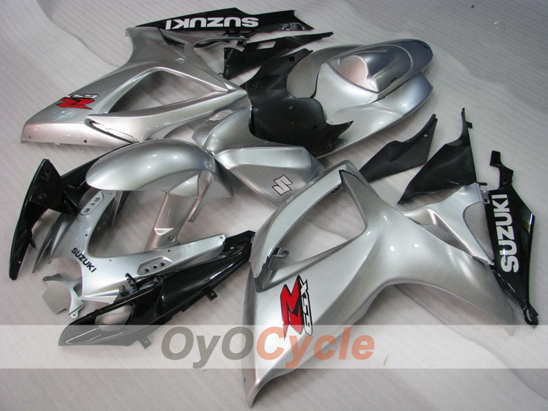 Kit de carenado por inyección para GSX R600 06-07 - Negro, Plateado - Estilo de fábrica #OYO87901588