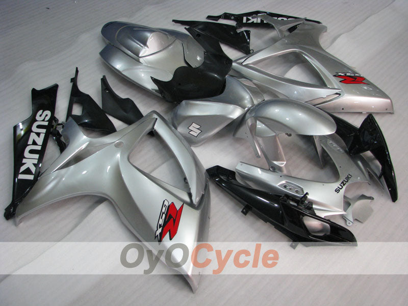 Kit de carenado por inyección para GSX R600 06-07 - Negro, Plateado - Estilo de fábrica #OYO87901588