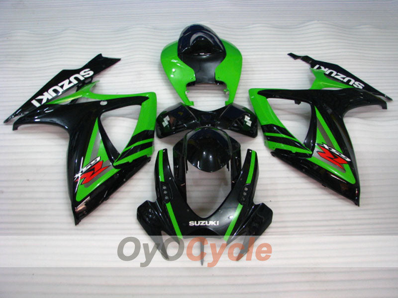 Kit de carenado de inyección para GSX R600 06-07 - Verde, Negro - Estilo de fábrica #OYO87901590