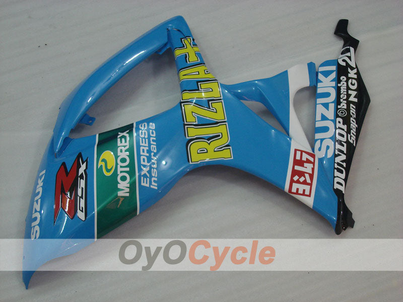Kit de carenado por inyección para GSX R600 06-07 - Azul, Negro - DUNLOP, Rizla+ #OYO87901601