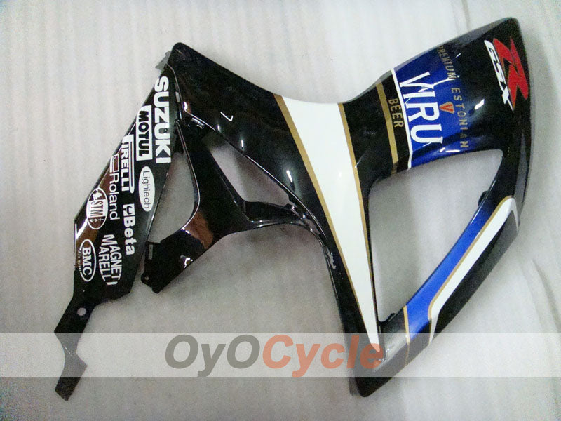 Kit de carenado por inyección para GSX R600 06-07 - Blanco, Negro - MOTUL, VIRU #OYO87901605