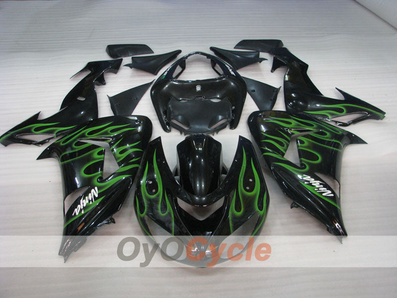 Kit de carenado por inyección para NINJA ZX-10R 06-07 - Verde, Negro - Llama #OYO87901610 Imagen secundaria del producto
