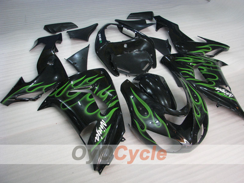 Kit de carenado por inyección para NINJA ZX-10R 06-07 - Verde, Negro - Llama #OYO87901610 Imagen principal del producto