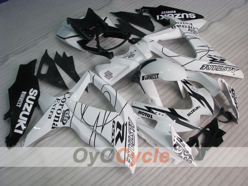 Kit de carenado inyectado para GSX R600 08-10 - Blanco, Negro - Corona #OYO87901611 Imagen secundaria del producto