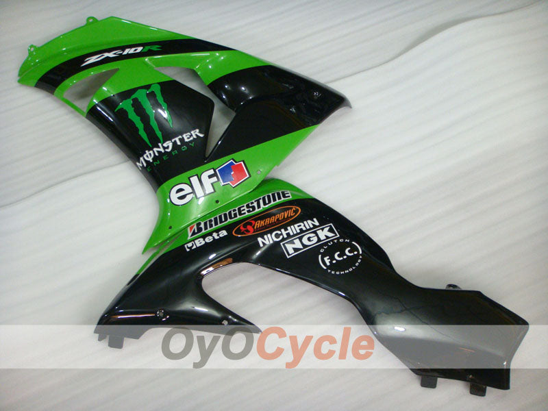 Kit de carenado por inyección para NINJA ZX-10R 06-07 - Verde, Negro - Monster #OYO87901627