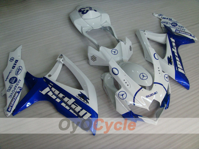 Kit de carenado por inyección para GSX R600 08-10 - Azul, Blanco - Jordan #OYO87901639 Imagen principal del producto