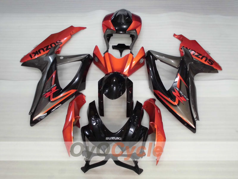 Kit de carenado por inyección para GSX R600 08-10 - Naranja, Negro - Estilo de fábrica #OYO87901646