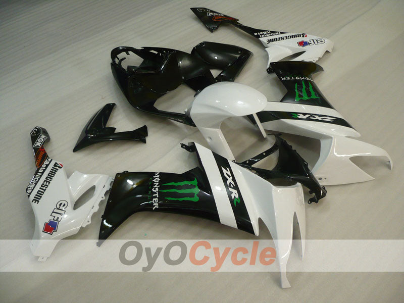 Carenado de inyección para NINJA ZX-10R 08-10 - Blanco, Negro - Monster #OYO87901659 Imagen principal del producto