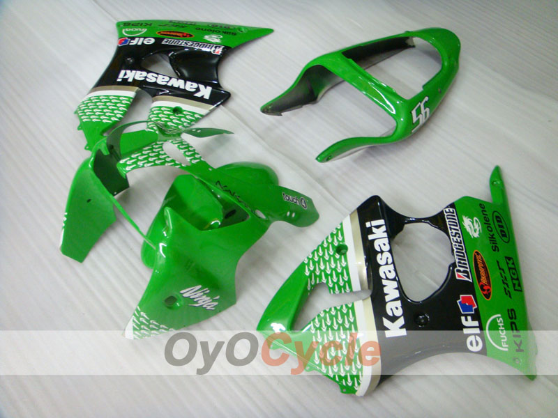 Kit de carenado por inyección para NINJA ZX-6R 00-02 - Verde, Negro - Estilo de fábrica #OYO87901695