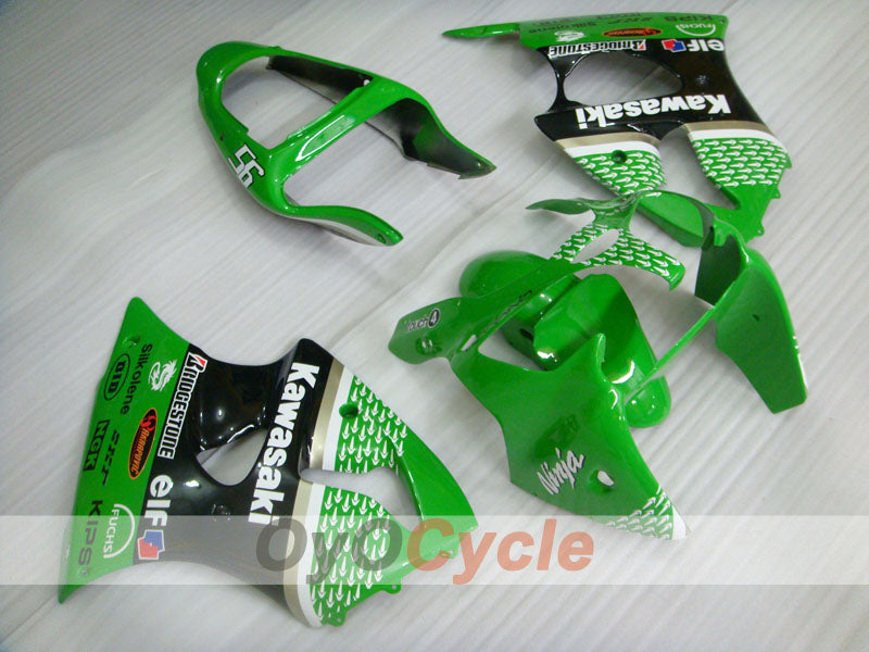 Kit de carenado por inyección para NINJA ZX-6R 00-02 - Verde, Negro - Estilo de fábrica #OYO87901695