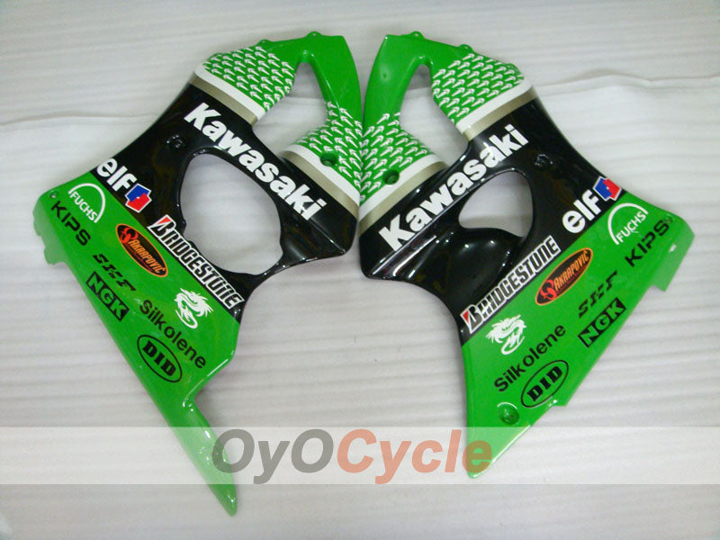 Kit de carenado por inyección para NINJA ZX-6R 00-02 - Verde, Negro - Estilo de fábrica #OYO87901695