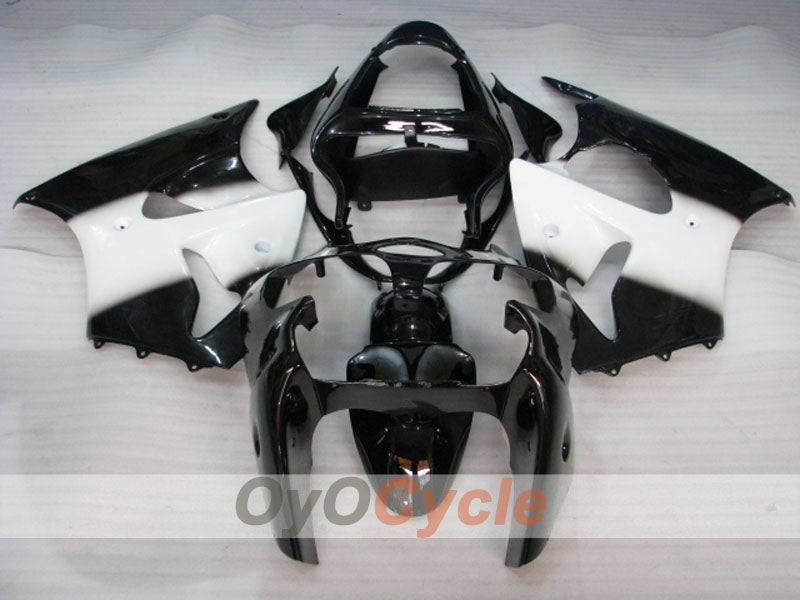 Kit de carenado por inyección para NINJA ZX-6R 00-02 - Blanco, Negro - Estilo de fábrica #OYO87901705