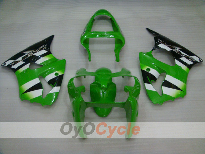 Carenado de inyección para NINJA ZX-6R 00-02 - Verde, Blanco - Estilo de fábrica #OYO87901706