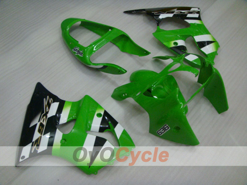 Carenado de inyección para NINJA ZX-6R 00-02 - Verde, Blanco - Estilo de fábrica #OYO87901706