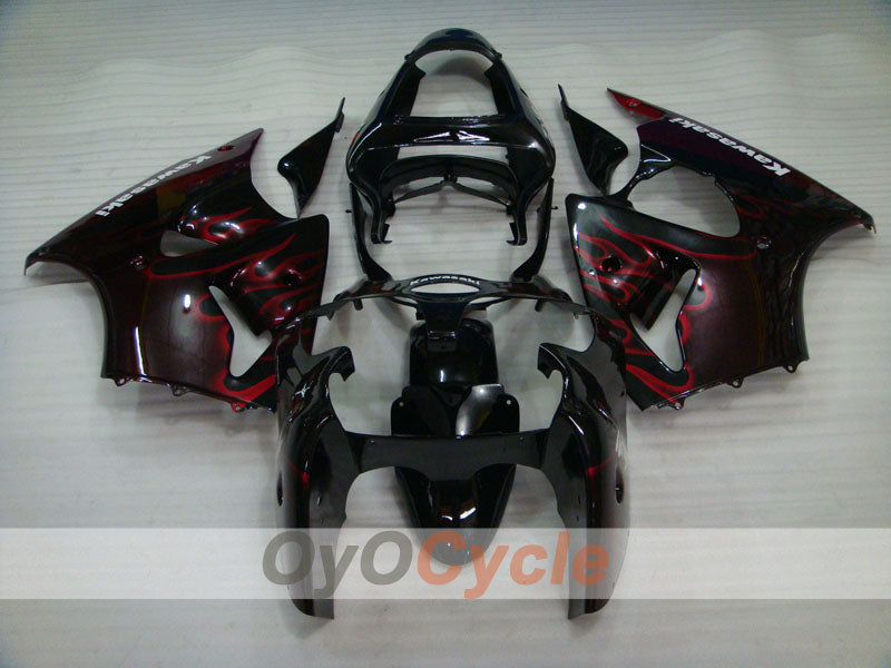 Kit de carenado por inyección para NINJA ZX-6R 00-02 - Rojo, Negro - Llama #OYO87901711