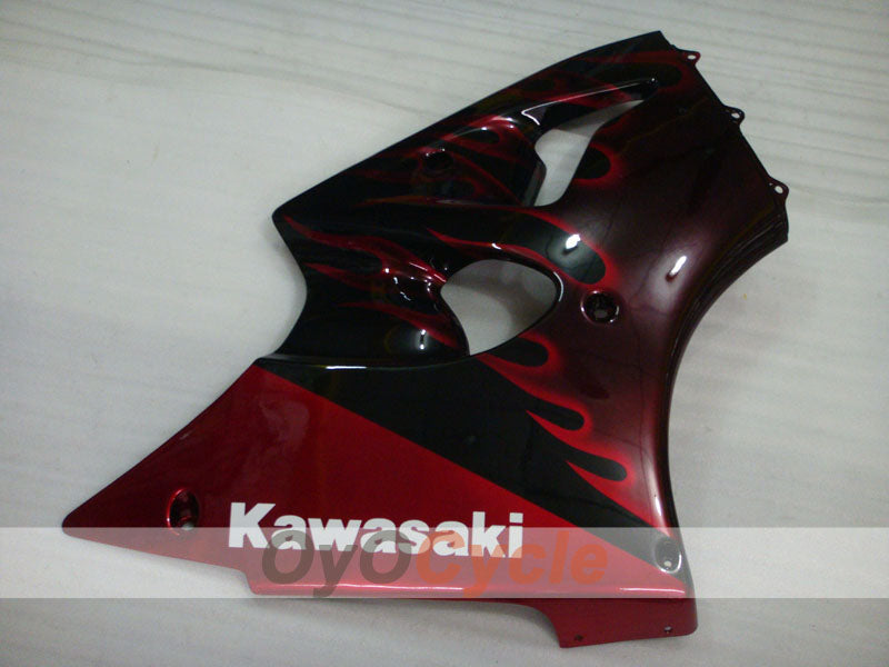Kit de carenado por inyección para NINJA ZX-6R 00-02 - Rojo, Negro - Llama #OYO87901711
