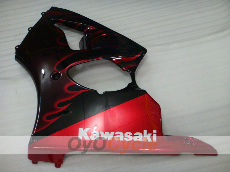 Kit de carenado por inyección para NINJA ZX-6R 00-02 - Rojo, Negro - Llama #OYO87901711