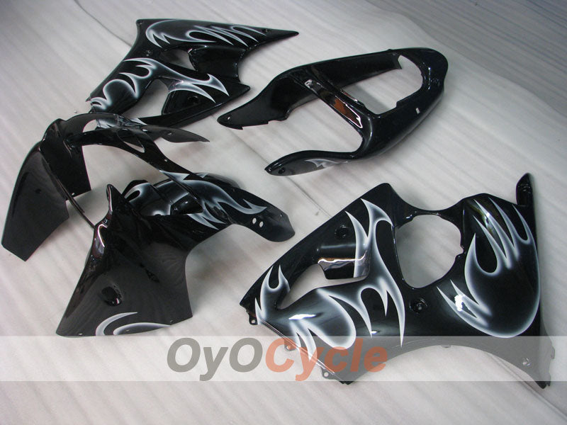 Kit de carenado de inyección para NINJA ZX-6R 00-02 - Blanco, Negro - Llama #OYO87901714 Imagen secundaria del producto