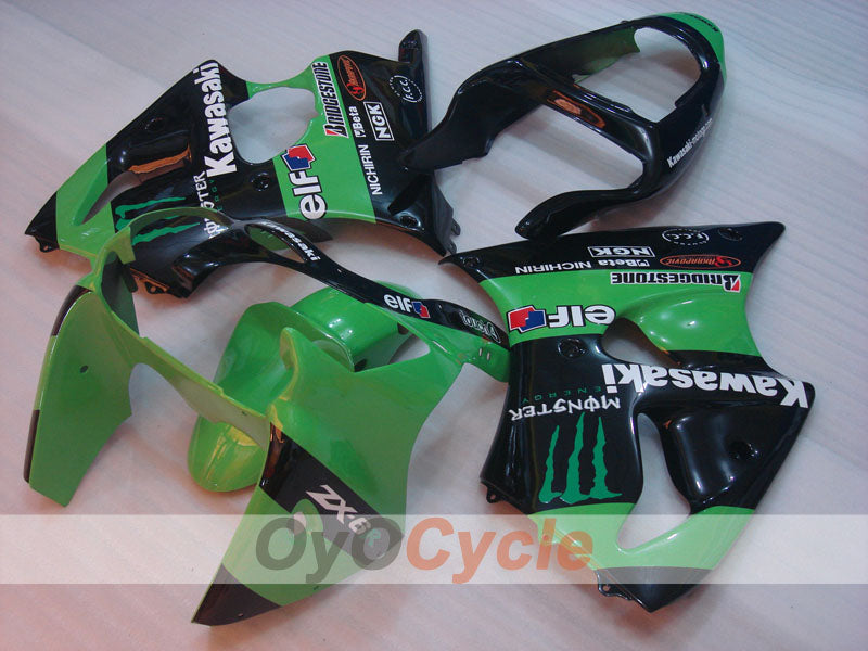 Kit de carenado por inyección para NINJA ZX-6R 00-02 - Verde, Negro - Monster #OYO87901719 Imagen secundaria del producto