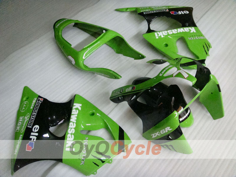 Carenado de inyección para NINJA ZX-6R 00-02 - Verde, Negro - Monster #OYO87901721 Imagen principal del producto