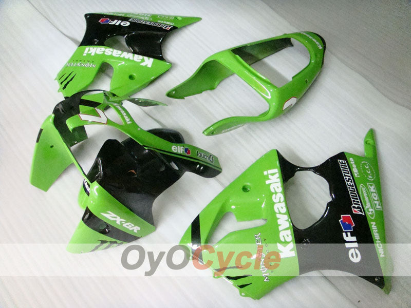 Carenado de inyección para NINJA ZX-6R 00-02 - Verde, Negro - Monster #OYO87901721 Imagen secundaria del producto