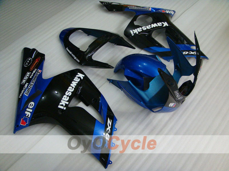 Kit de carenado por inyección para NINJA ZX-6R 03-04 - Azul, Negro - Estilo de fábrica #OYO87901781 Imagen principal del producto