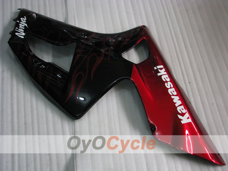 Kit de carenado por inyección para NINJA ZX-6R 03-04 - Rojo, Negro - Llama #OYO87901804
