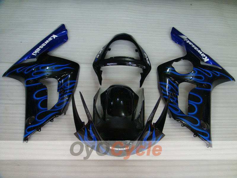 Carenado de inyección para NINJA ZX-6R 03-04 - Morado, Negro - Llama #OYO87901805 Imagen principal del producto