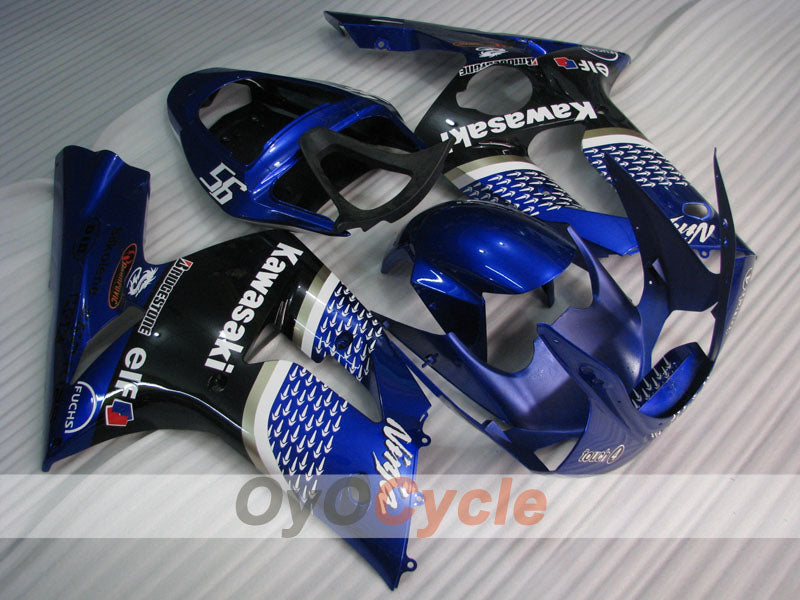 Kit de carenado por inyección para NINJA ZX-6R 03-04 - Blanco, Negro - Nakano #OYO87901816