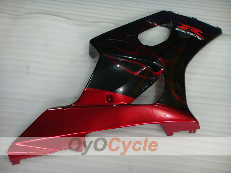 Kit de carenado inyectado para GSX R1000 03-04 - Rojo, Negro - Llamas #OYO87901833