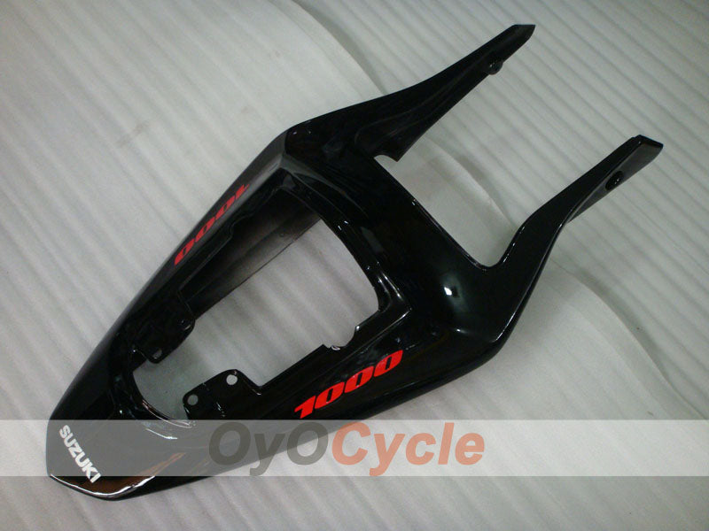 Kit de carenado inyectado para GSX R1000 03-04 - Rojo, Negro - Llamas #OYO87901833