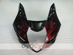 Kit de carenado inyectado para GSX R1000 03-04 - Rojo, Negro - Llamas #OYO87901833